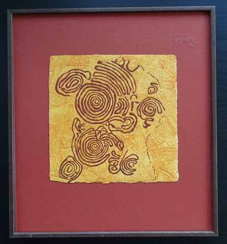 Aboriginal Art # Original print # maker unknown # mint/framed