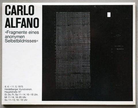 Heidelberger Kunstverein # CARLO ALFANO # 1975, nm+++