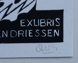 Cees Andriessen # SET OF 3 EX LIBRIS prints # ca. 1968, one signed, mint