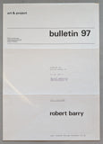 Art & Project # ROBERT BARRY, Bulletin 97 # 1976, mint-