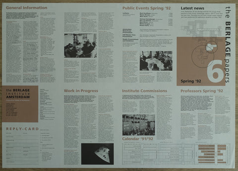 Berlage INstitute # BERLAGE PAPERS # 1992, mint-