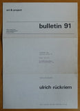 Art & Project # ULRICH RÜCKRIEM # Bulletin 91, 1975, mint--