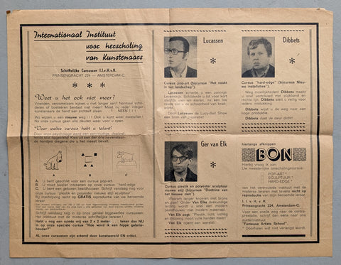 Ger van Elk, Jan Dibbets, Lucassen # INTERNATIONAAL INSTITUUT VOOR HERSCHOLING VAN KUNSTENAARS # 1967, nm--