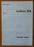 Art & Project # HAMISH FULTON, Bulletin 109 # 1979, mint-