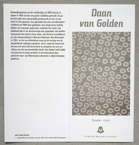 Stedelijk Museum Schiedam # DAAN VAN GOLDEN # folder, 2001, mint