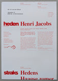 Heden # HENRI JACOBS # 2011, invitation, Mint-