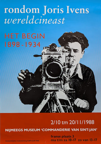 Nijmeegs Museum " Commanderie van Sint Jan # RONDOM JORIS IVENS # poster, 1988, A-