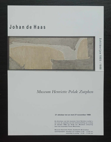 museum Henriette Polak # JOHAN DE HAAS, invitation # 1988, mint-