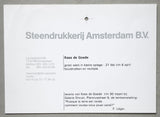 Steendrukkerij Amsterdam # KEES DE GOEDE # invitation, scarce, nm