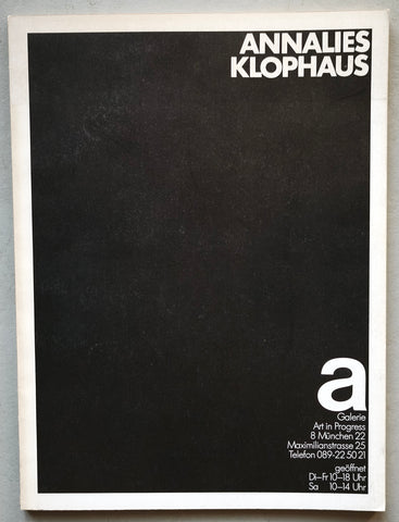 A galerie # ANNALIES KLOPHAUS # 1975, nm