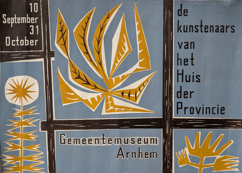 Gemeentemuseum Arnhem # DE KUNSTENAARS VAN HET HUIS VAN PROVINCIE # poster, ca. 1955, B