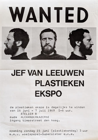 Atelier 8 # JEF VAN LEEUWEN, Wanted # poster, 1969, B