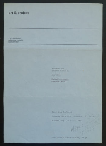 Art & Project # RICHARD LONG # invitation , 1975, nm+