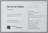 galerie Ramakers # MAT VANDER HEIJDEN # invitation, 2014, mint-
