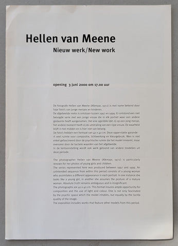 galerie Paul Andriesse # HELLEN VAN MEENE, New Work # invitation, 2000, nm