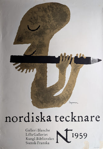 Lagerson, Galeri Blanche  # NORDISKA TECKNARE # 1959, poster, C+