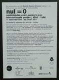 Stedelijk Museum Schiedam # NUL= 0, ZERO # invitation , 2011, mint-