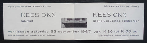 galerie fenna de Vries/ Rotterdamsche Kunststichting # KEES OKX # invitation, 1967, nm