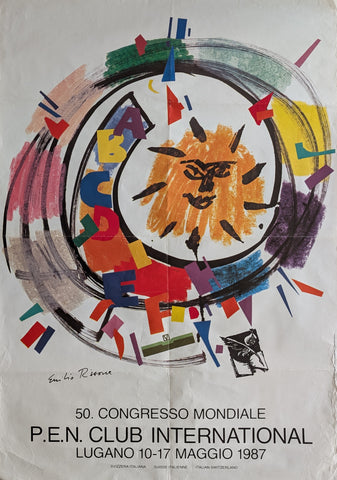 P.E.N. Club International # EMILIO RISSONE # 1987, A0 poster, B--