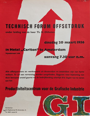 Th. H. Oltheten TECHNISCH FORUM OFFSETDRUK # GI, 1956, poster B--
