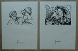 Roland Topor # CINQ LETTRES D'AMOUR # 1975, complete set with envelope and title page, nm+++/mint-