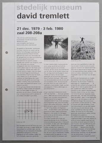 Stedelijk Museum Amsterdam # DAVID TREMLETT # bulletin, 1980, mint-
