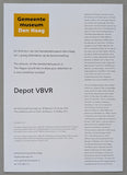 Gemeentemuseum Den Haag #DEPOT VBVR, Art & Project # invitation, 2012, mint