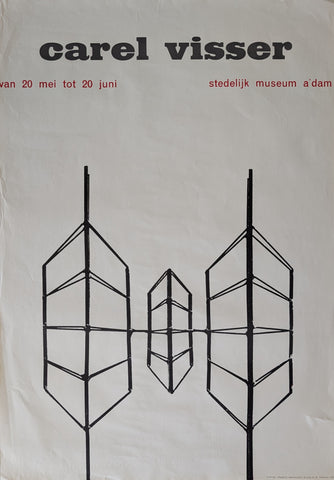 Stedelijk MUseum , Pieter Brattinga # CAREL VISSER # poster, 1960, B--