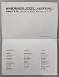 Graham New York # WAGEMAKER, MOOY & LUCEBERT # 1960, invitation, Mint--