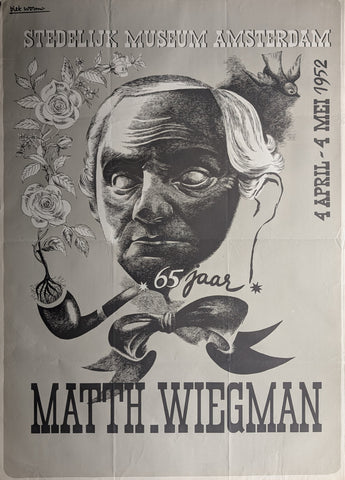 Stedelijk Museum # MATTHIEU WIEGMAN # poster, 1952, Piet Worm, B-