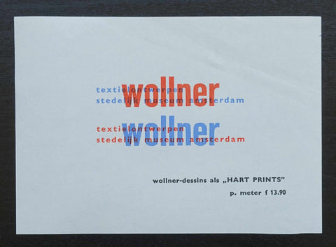 Stedelijk Museum # WILLEM SANDBERG, wollner Hart Prints promotion # 1958, mint-