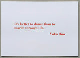 Yoko Ono card # ITS BETTER TO DANCE.... # postcard, mint