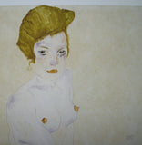 Egon Schiele# Girl with BLUE SKIRT#1911,Kalir 919,mint