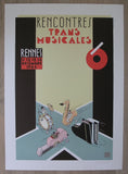 Joost Swarte # RENCONTRES TRANS MUSICALES, Rennes # poster, signed 1984, mint