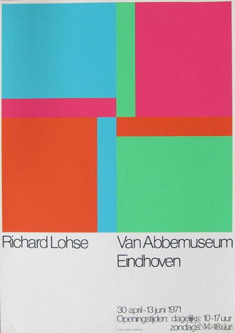 Abbemuseum # RICHARD PAUL LOHSE # poster original silkscreen, 1971, cond. c