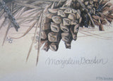 Marjolein Bastin # WOODPECKER # original litho, signed and numbered. ca. 1990