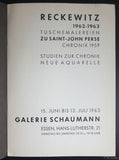 Galerie Schaumann# RECKEWITZ / Saint-John Perse#orig. lithographed cover,1963,nm