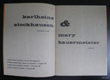 Stedelijk Museum #Mary BAUERMEISTER and KARLHEINZ STOCKHAUSEN# 1962, nm