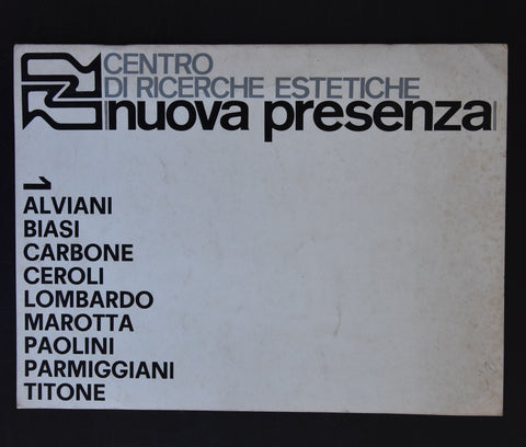 Centro di Rricerche Estetiche # NUOVA PRESENZA # Alviani ao, 1968, nm-