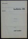 Art & Project # CARL ANDRE, Bulletin 85 # 1975, nm++