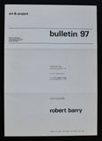 Art & Project # ROBERT BARRY, Bulletin 97 # 1976, mint-
