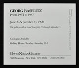 David Nolan gallery # GEORG BASELITZ # 1990, invitation, mint