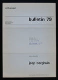 Art & Project # JAAP BERGHUIS, Bulletin 79 # 1974, nm+++/mint--