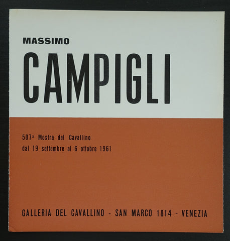 galleria del Cavallino # MASSIMO CAMPIGLI # 1961, nm