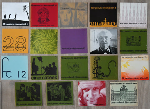 Cinematheek/ Filmmuseum # SET OF 19 publications on cinema# dutch design, ca. 1970