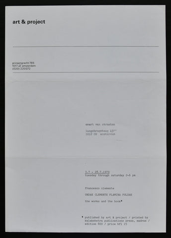 Art & Project # FRANCESCO CLEMENTE , invitation # 1979, mint--