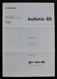 Art & Project # GER VAN ELK , Bulletin 65 # 1973, mint