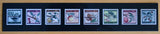 Donald Evans, mail art # BOOKMARK with 8 NADORP stamp designs# Venduehuis, mint