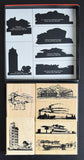 Architectural Rubber Stamp set, MOMA # FRANK LLOYD WRIGHT # 1996, mint