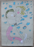 Jean-Paul Franssens # LOVE COUPLE / LIEFDESPAAR # drawing/gouache , 1992, mint-